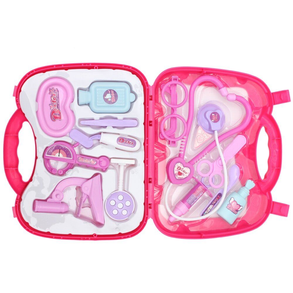 Kids Pretend Play Education Doctor Nurse Set Kit Hospital Supplies Toy Pink