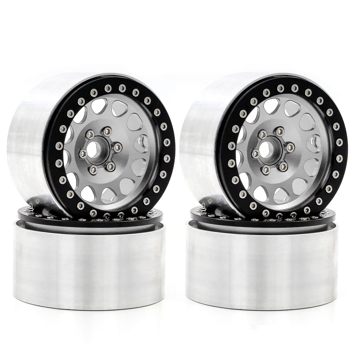Aluminum Alloy Wheel Rim Beadlock Silvery Wheel Rims Hub
