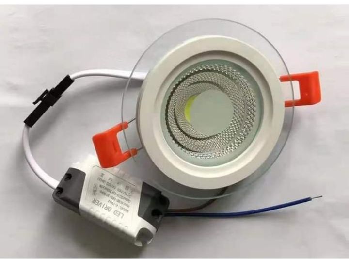 Led-6 Watts Glass Led Pop Panel Light. (Blue And White)