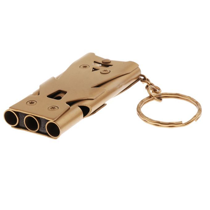 High Decibel Stainless Steel Outdoor Emergency Survival Gold