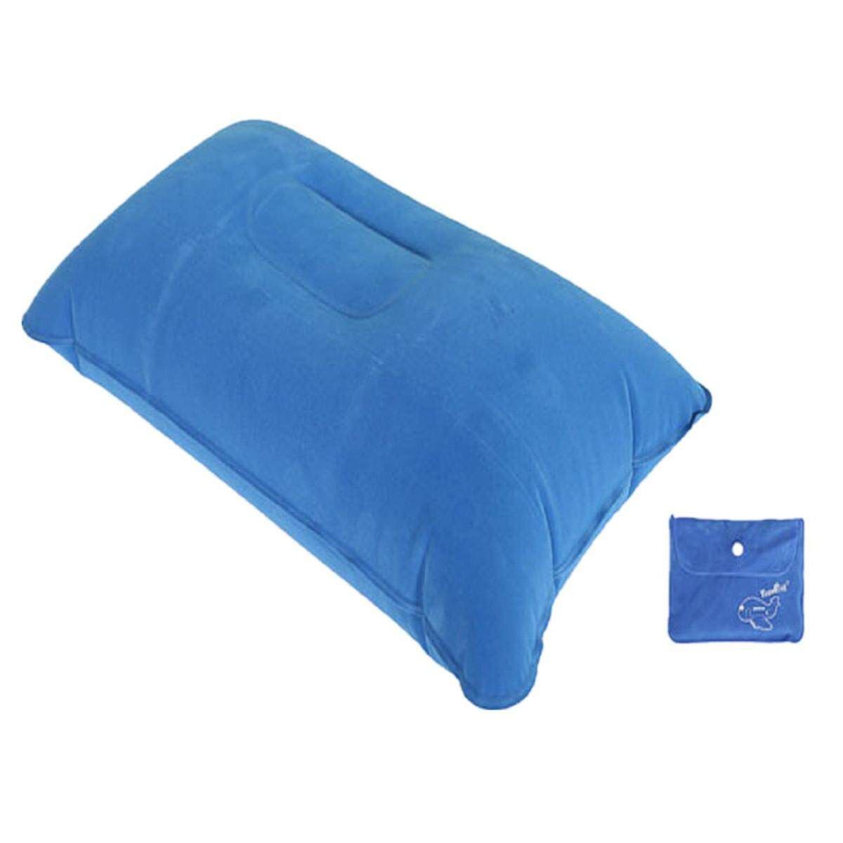 2PCS Double Sided Inflatable Pillow Mat Cushion For Outdoor Traveling Camping Sleep F Sapphire Blue