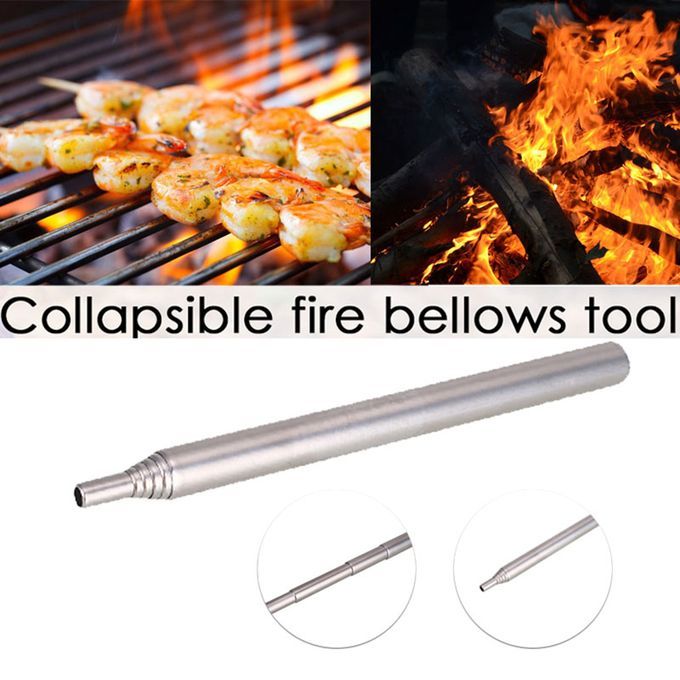 Telescopic Campfire Fire Blow Tube Air Collapsible For Camping 48.5cm