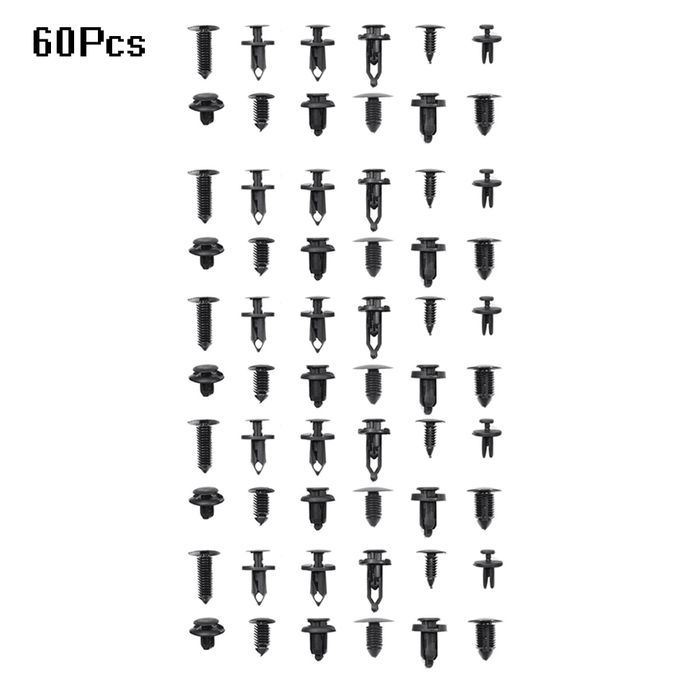 60Pcs Assorted Car Body Push Retainer Pin Rivet Fasteners