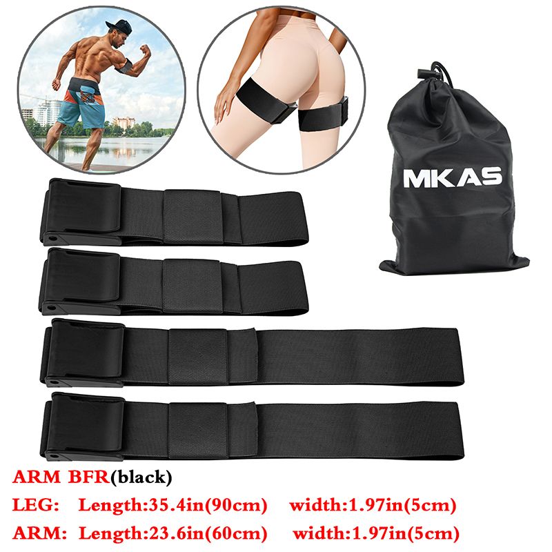 BFR Booty Bands Blood Flow Restriction Bands Resistance  Squat Thigh Glutes Hip-BLACK BFR SET