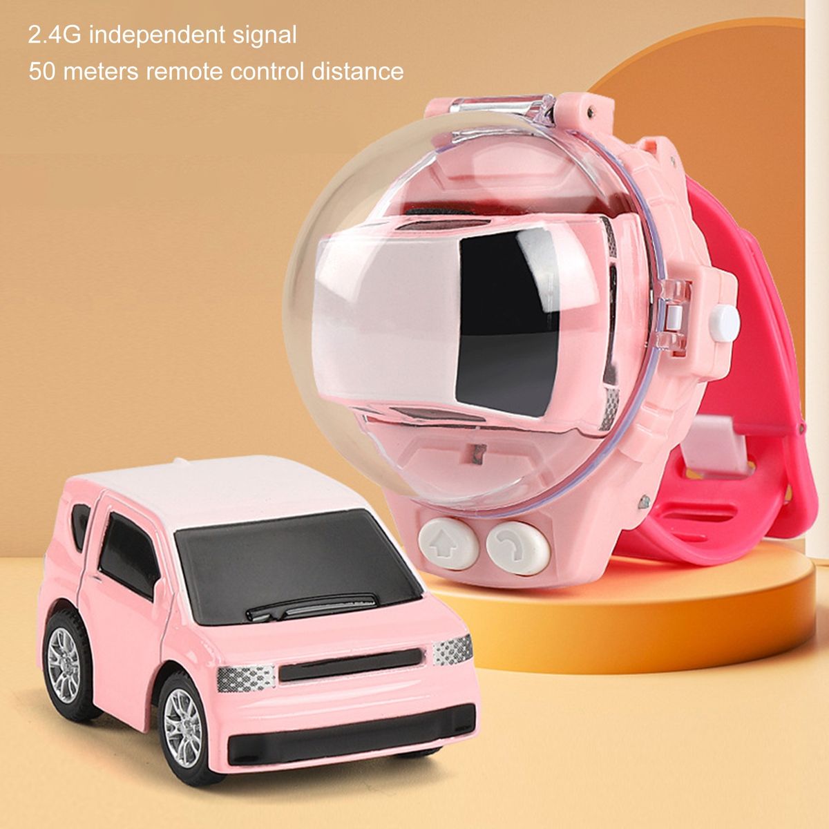 1 Set Mini Car Toy Cartoon Watch Remote Control Racing Car Toy A
