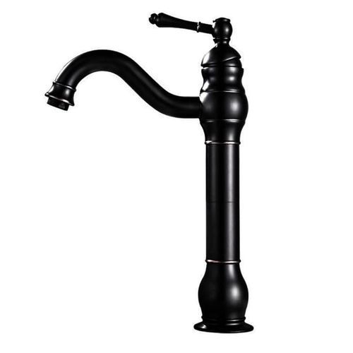 Retro Black Bathroom Faucet Single Lever Basin Sink Tap