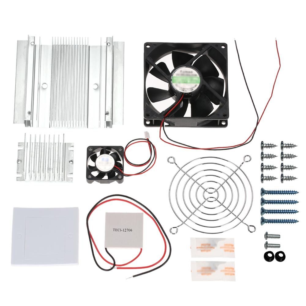DIY Thermoelectric Peltier Refrigeration Cooling System Kit Semiconductor Cooler Conduction Module + Radiator + Cooling Fan + TEC1-12706