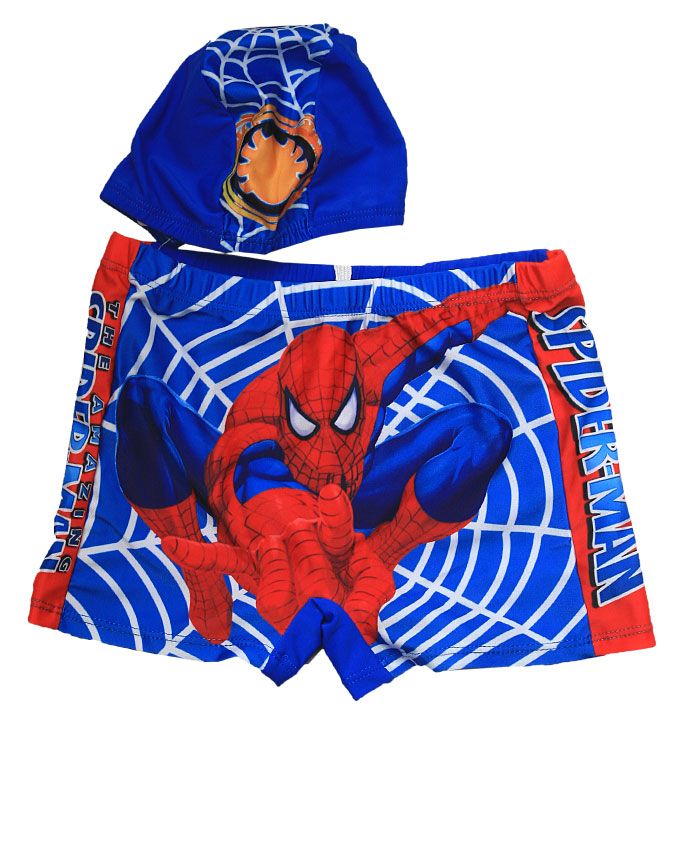 Complete Boys Swimming Pant With Cap -Blue, Red  And Multi