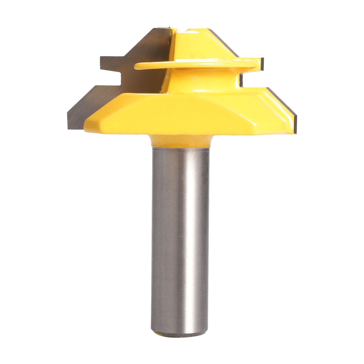 45° Woodworking Lock Miter Router Bit Tenon Milling Cutter Tool Drill-Bit 1/4*2 1/4*1-3/8 1/2*2 Shank Optional