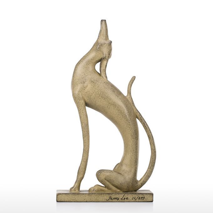 Tomfeel Upturned Dog Statue Aluminum Art Statue Home-