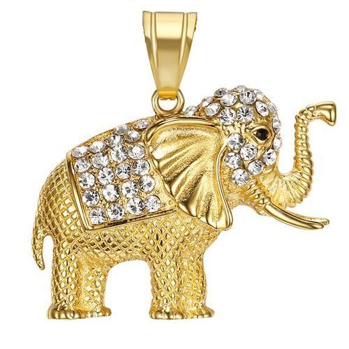 Gold Plating Titanium Beads No Fade Color Lucky Elephant Pendant