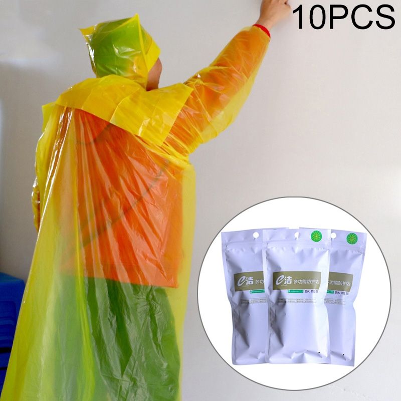 100 PCS Disposable Windproof Dustproof Environmental Protection Multifunctional Raincoat