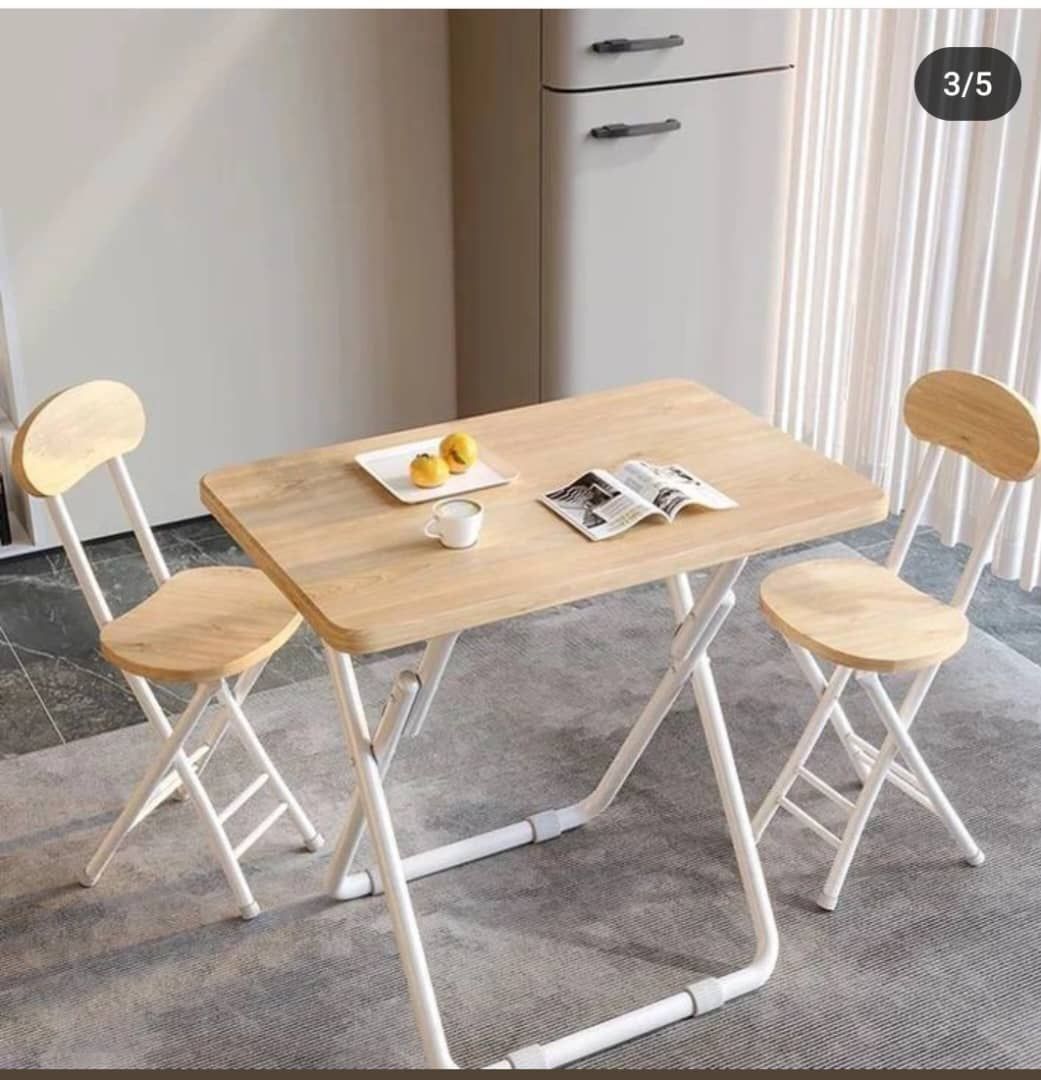 Foldable Wooden Laptop Table With Stand And 2 Chairs