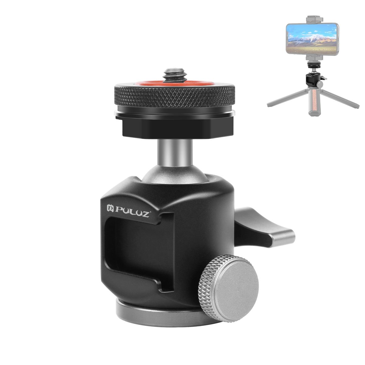 Dual Cold Shoes Tripod Ball Head Adapter