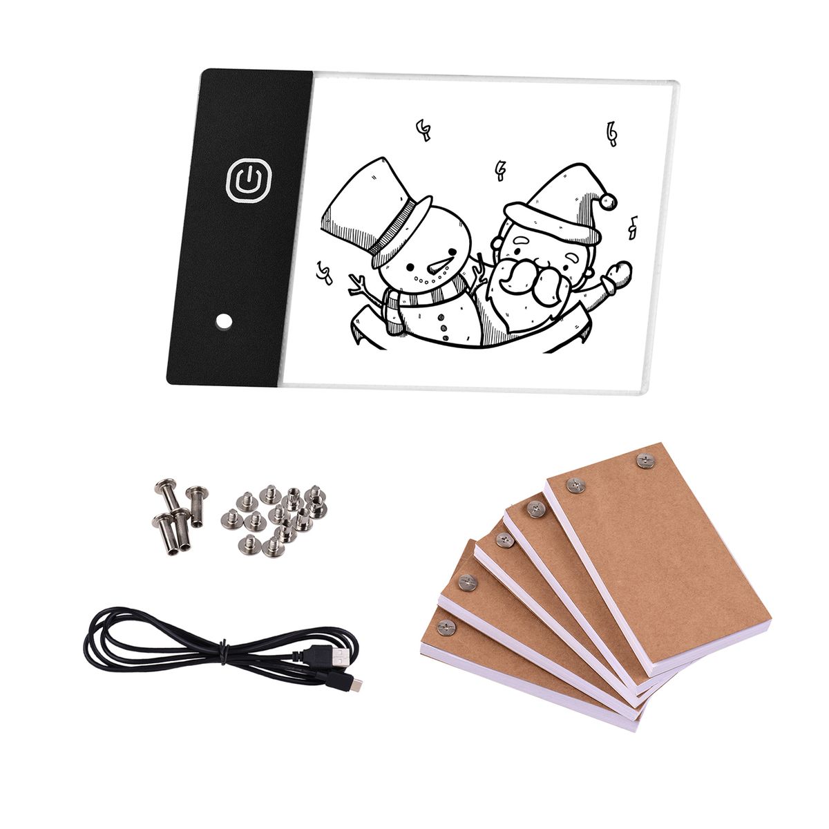 Flip Book Kit With Mini LED Light Pad Hole Design 3 Level