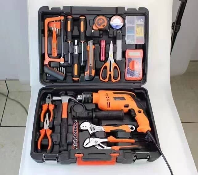 Set Of Tools Box  With Electric Drill 13mm