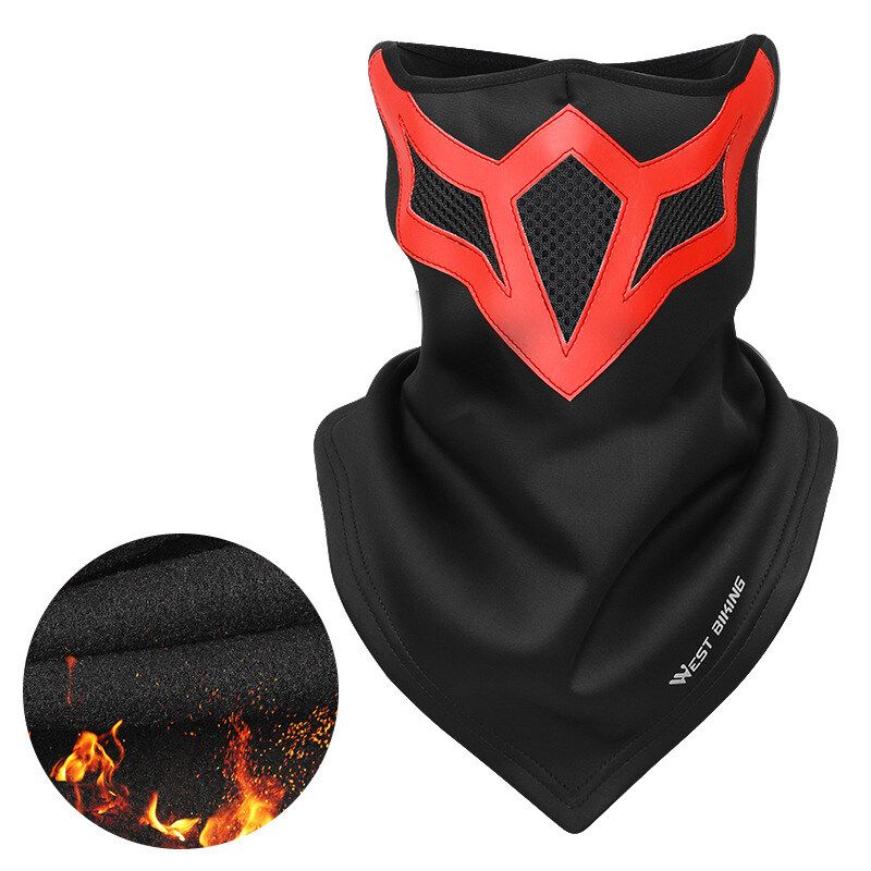 WEST BIKING Winter Cycling Headwear Ski Sport Scarf Bicycle Full Face Cover Cycling Bandana Face Mouth Cover Black Red