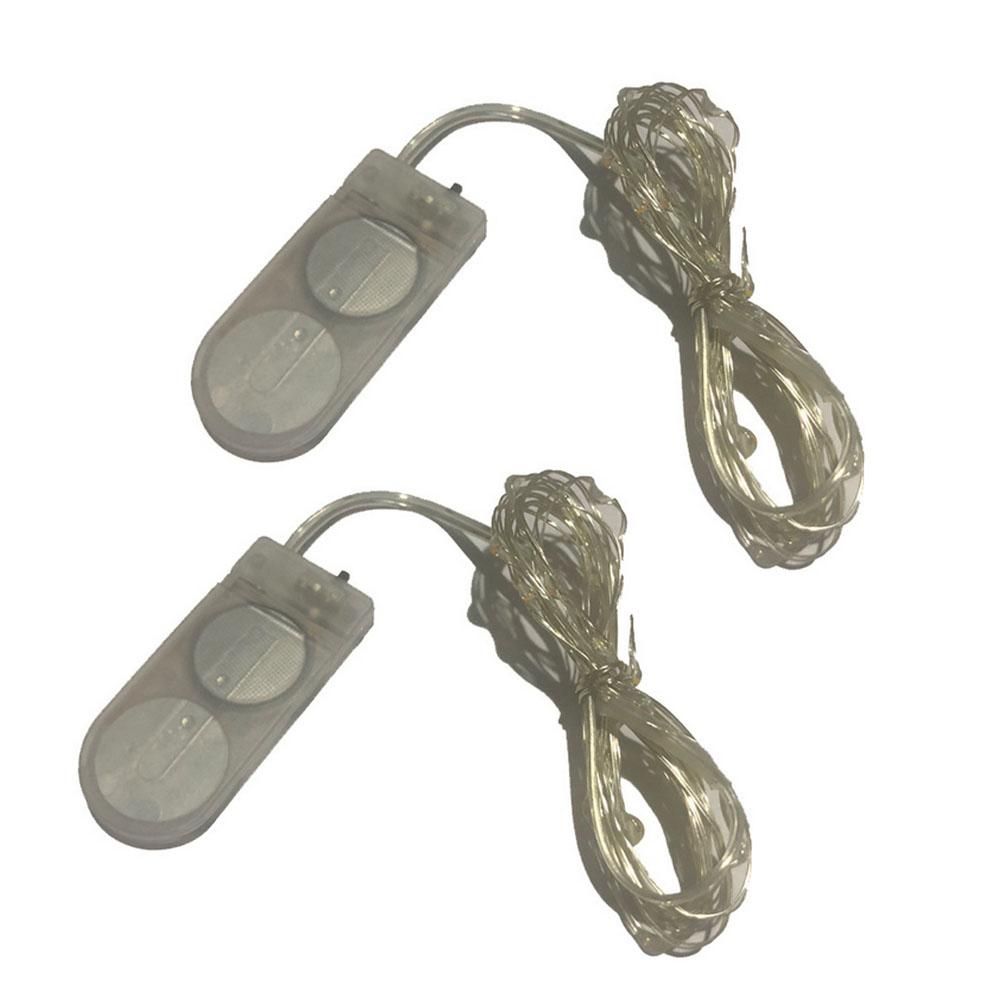 2Pcs Fairy Christmas LED String Lights Battery-Warm White