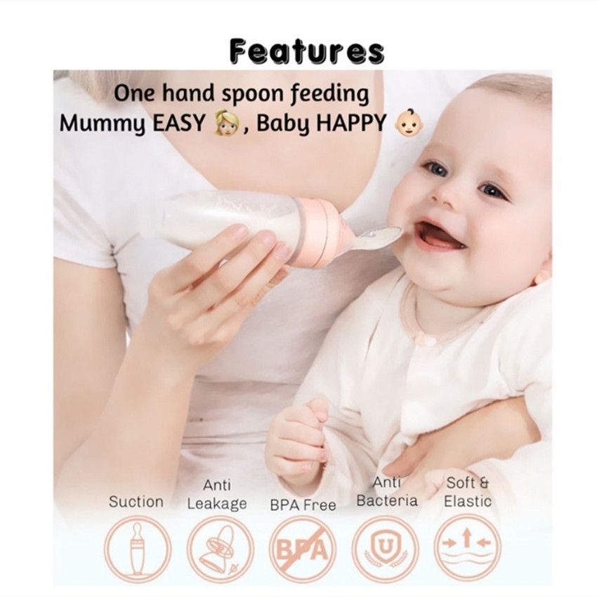 Silicone Baby Food Squeeze Feeder With Spoon