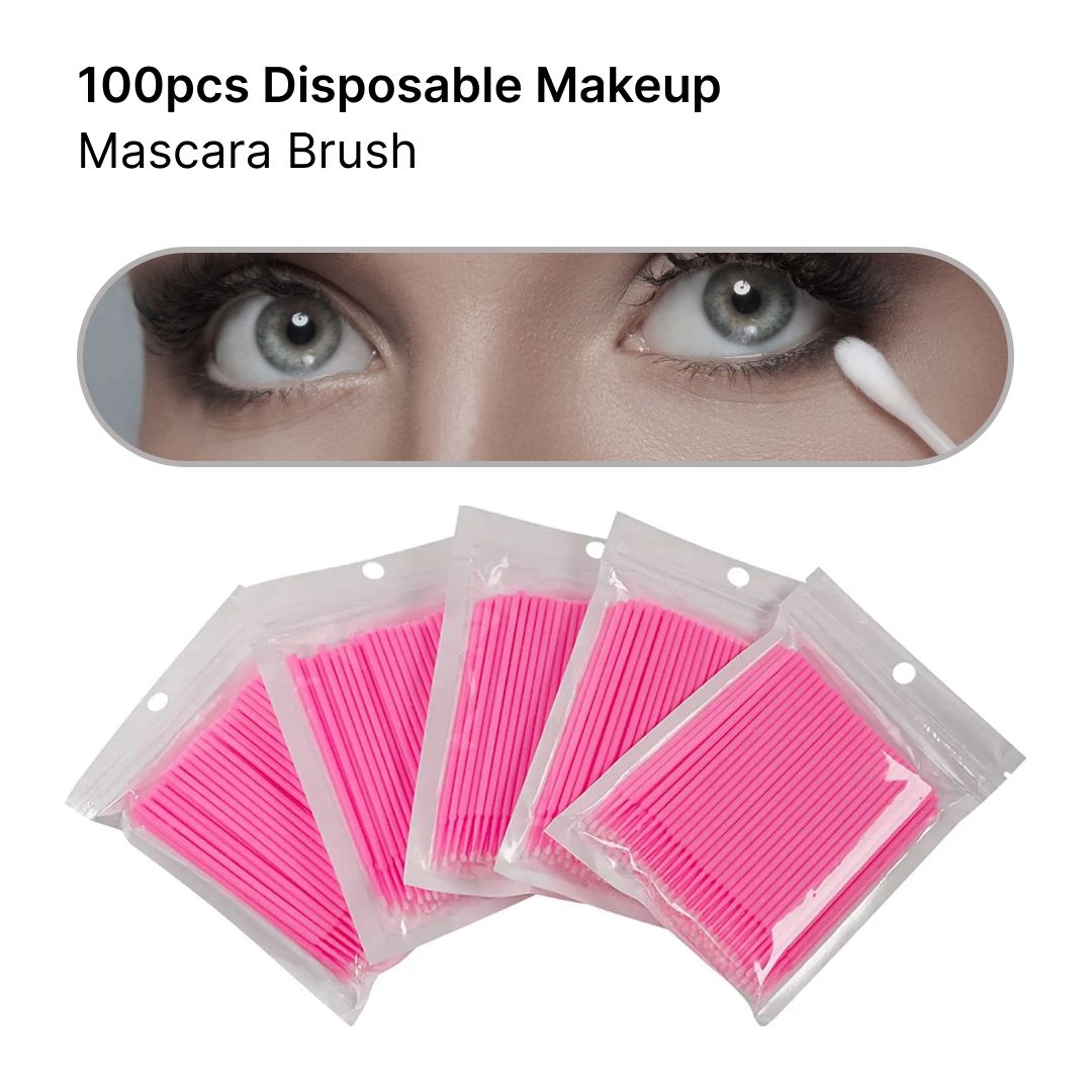 100pcs Disposable Makeup Eyelashes Mascara Brush