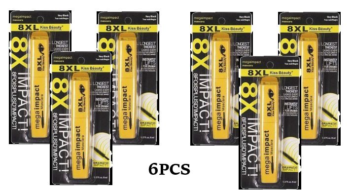 8XL Mega Impact Mascara Lengthening & Volumizing Mascara 6pcs