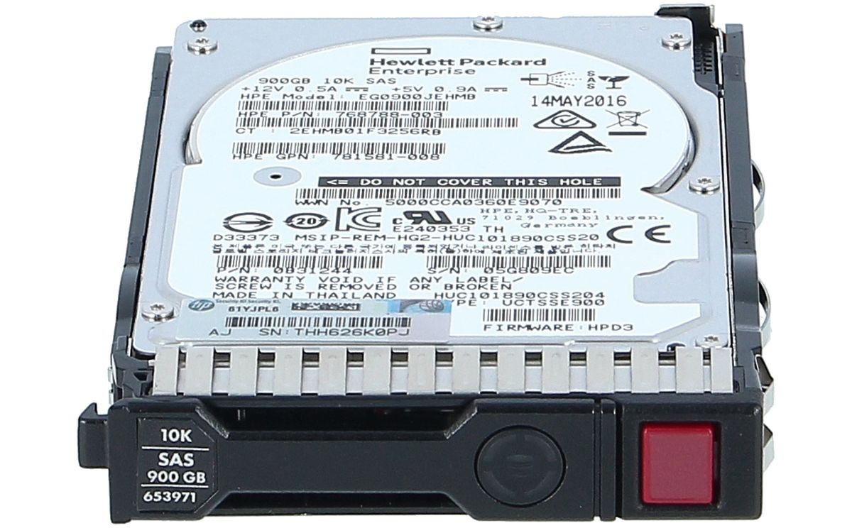 900GB 2.5-inch SFF SAS 6Gb/s 10K RPM Enterprise (ENT) Hot-Plug Hard Drive In HP G8 G9 (Gen8 Gen9) 2.5-inch SFF