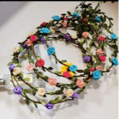 2pcs Flowers Branch Wedding Garland Head Wreath Crown