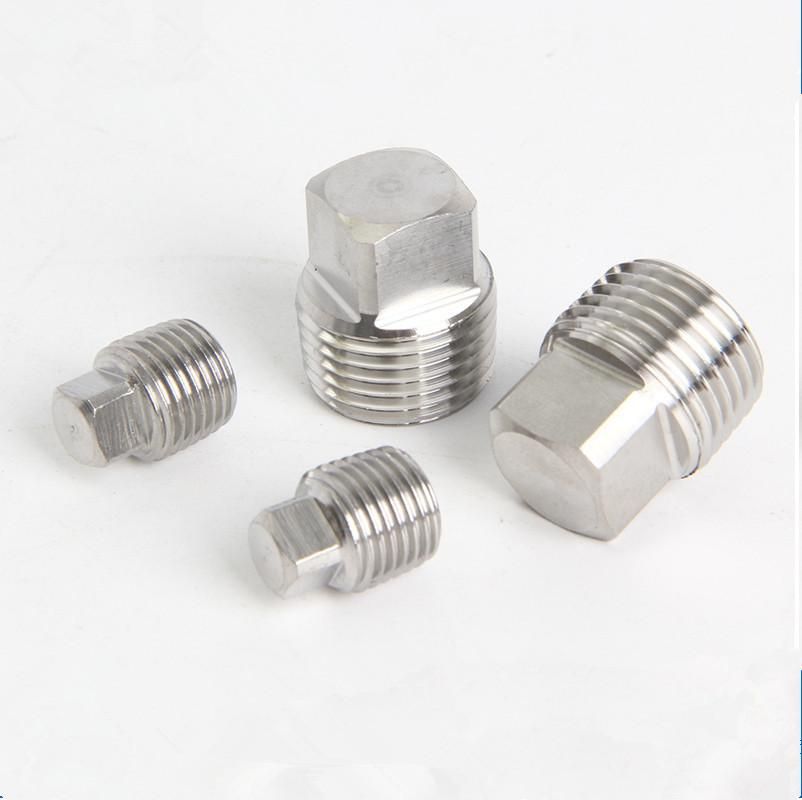 High Quality 304 Stainless Steel Square Solid Outer Wire Plug Plug Pipe Plug Plug 1 Minute 2 Minutes 4 Spot Supply