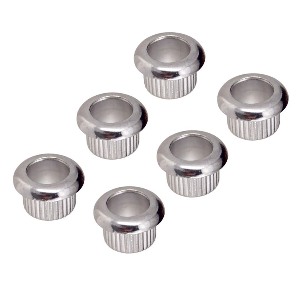 6 Pcs Silver Guitar Tuner Tuning Peg Machine Head Bushings For Silver