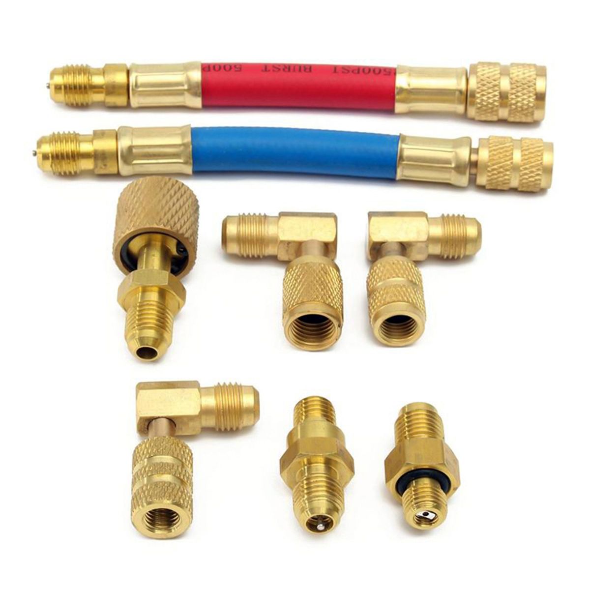 8pcs Car AC Air Conditioner Refrigeration Adapter Automobile