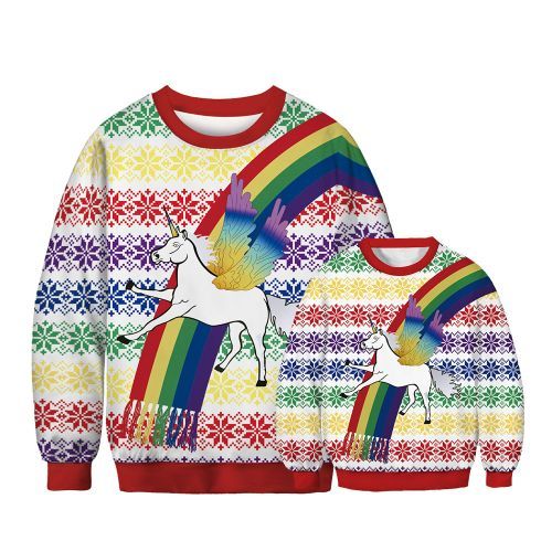 Parent Child Unicorn Long Sleeve Sweater---ParentBFT063-TWYA008