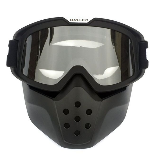 Bike Motor Y Le   Gl Es Retro Windproof Vintage  S Gl Es UV400 Moto Ross     1 Pair-Black Frame + Transparent Lens