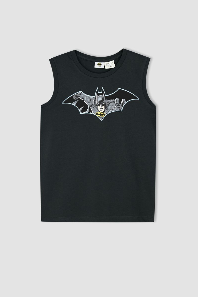 Boy - Regular Fit Crew Neck Sleeveless Knitted Athlete - Anthracite