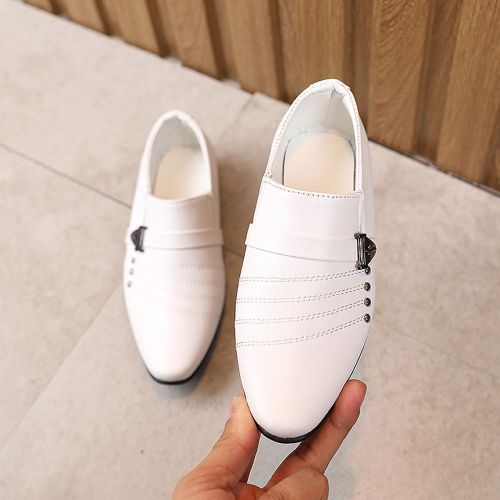 British Style Boy Leather Shoes Children Dress Fashion Catwalk Show Shoes White