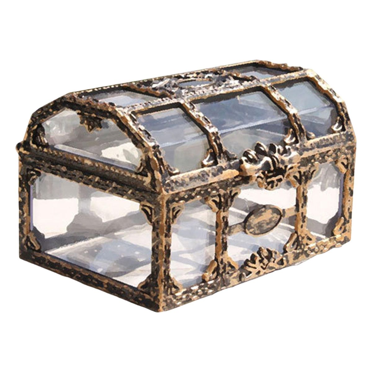 Transparent Pirate Treasure Chest Piggy Bank Jewelry Box For Home
