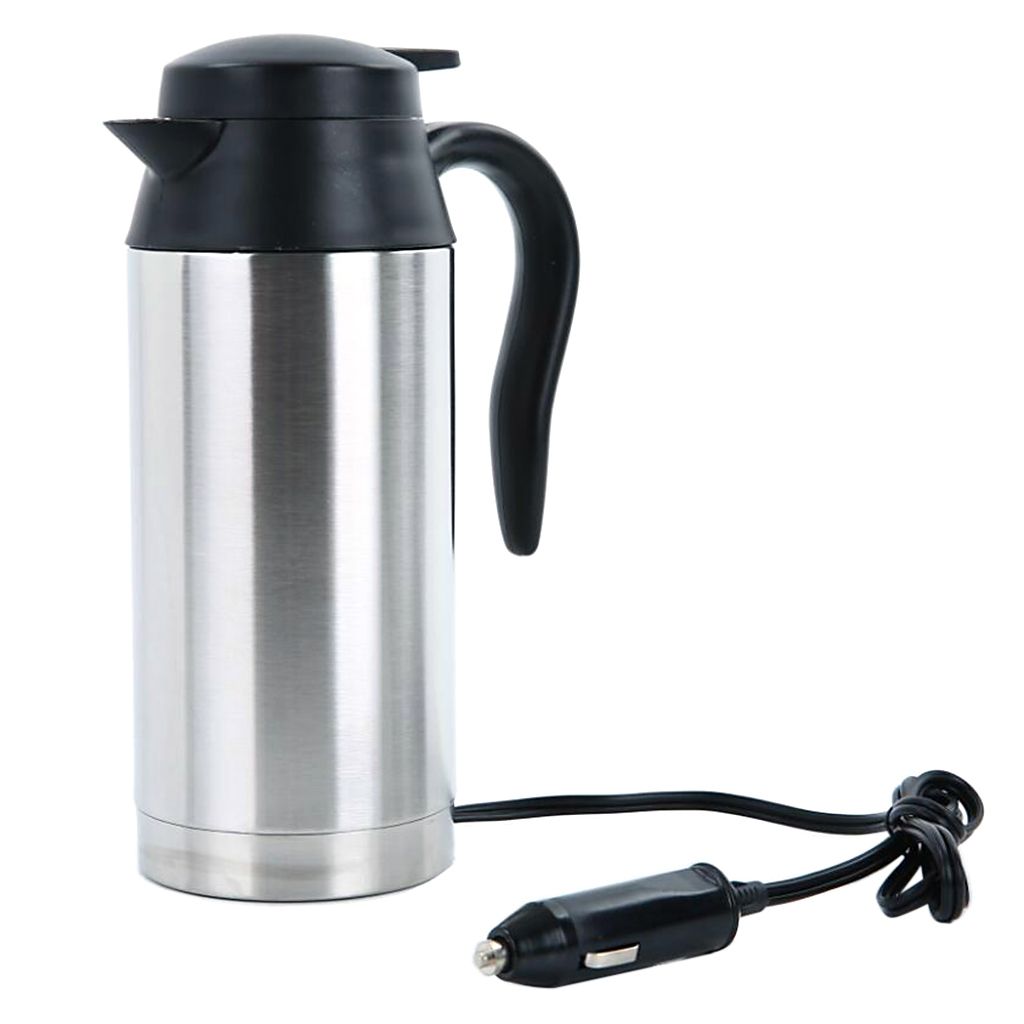 12V/24V Travel Kettle Double Wall Vacuum Insulated 750ml Coffee Pot
