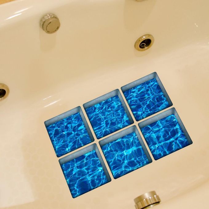 2pcs Bath Tub Shower Stickers Self Adhensive Decals Treads Non Slip