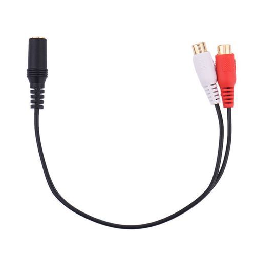 3.5mm Stereo Female To 2 RCA Female Adapter Cable