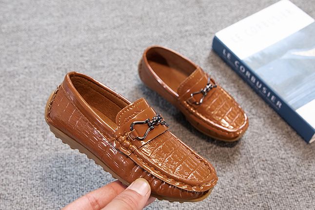 Boys Loafers Slip-Ons Shoes- Brown