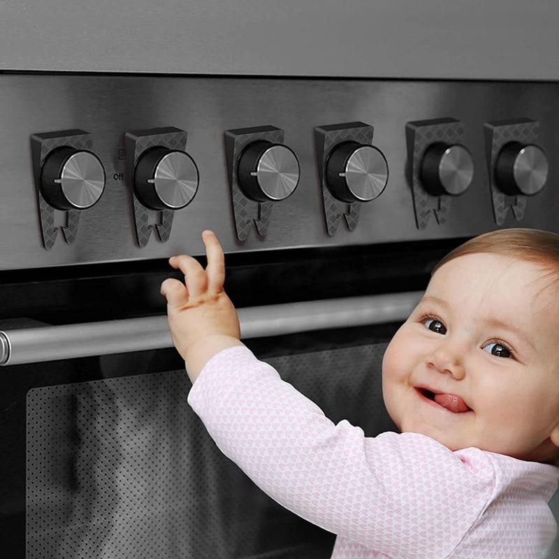 6PCS Gas Stove Knob Locks Oven Front Lock for Child Safety