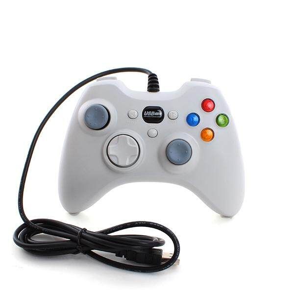 White Wired USB Game Controller Gamepad Joystick Joypad For PC Laptop Game White