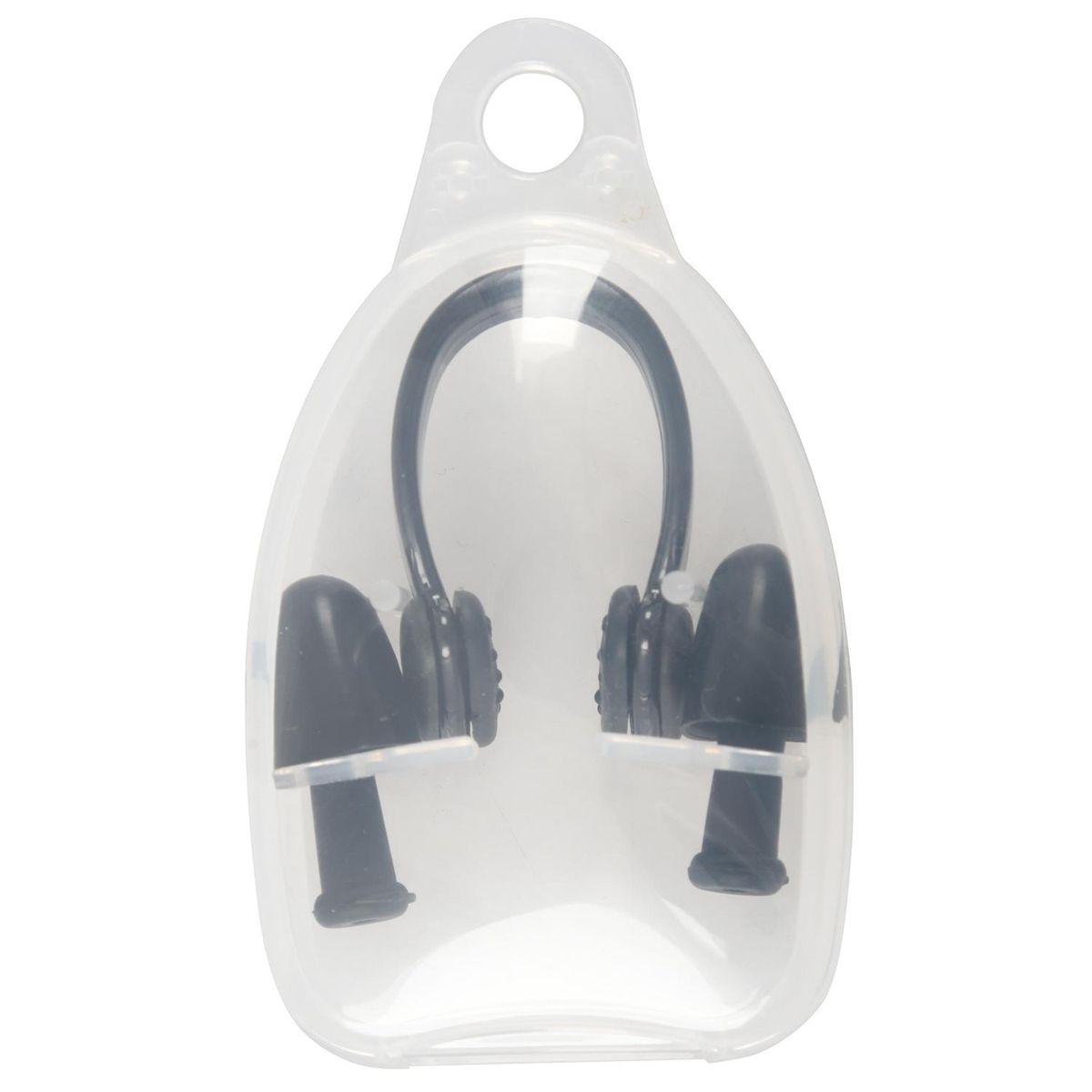Black PVC Swimmer Swimming Nose Clip Ear Plug + Clear Case