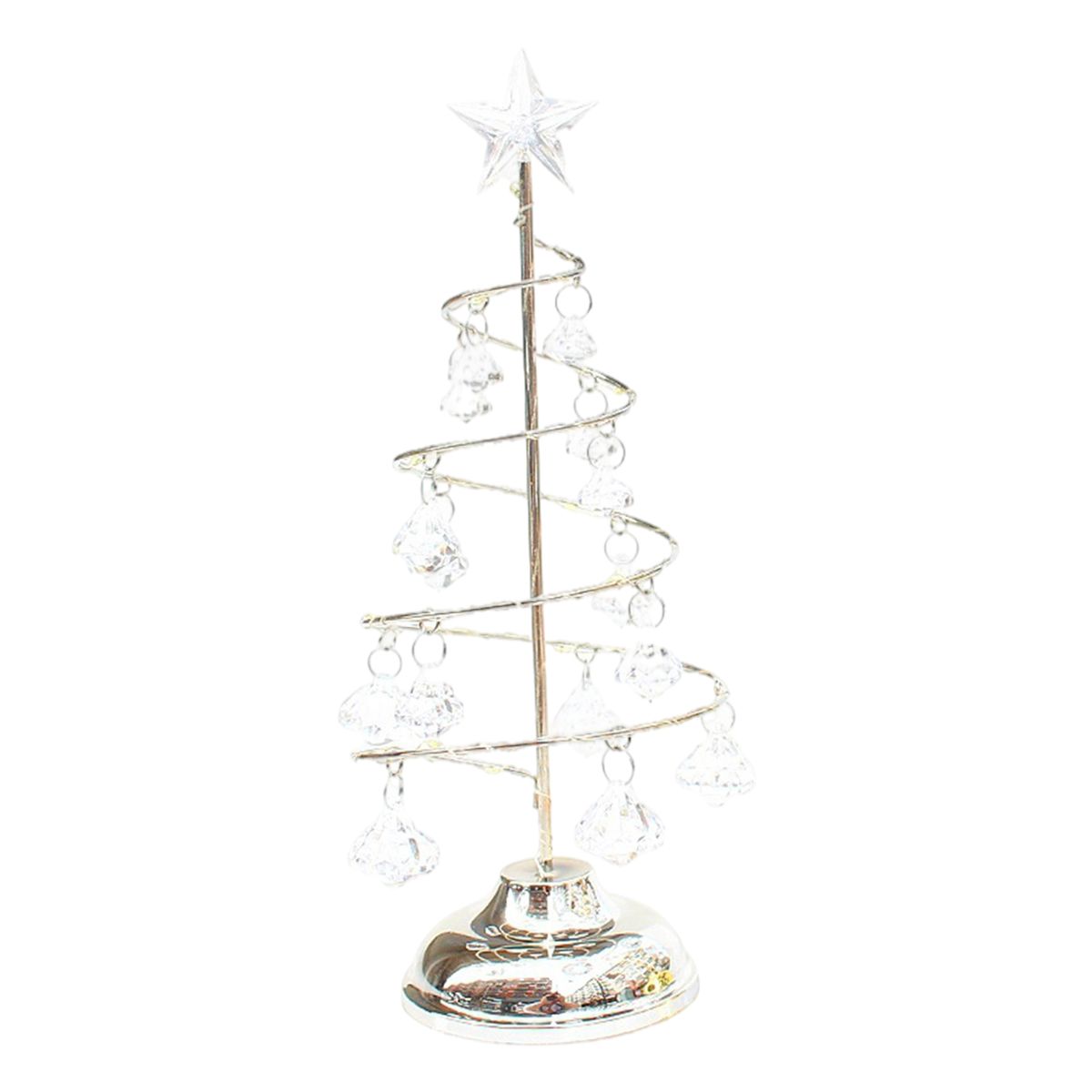 Christmas Tree Light Free Standing Night Light Wrought  Silver S