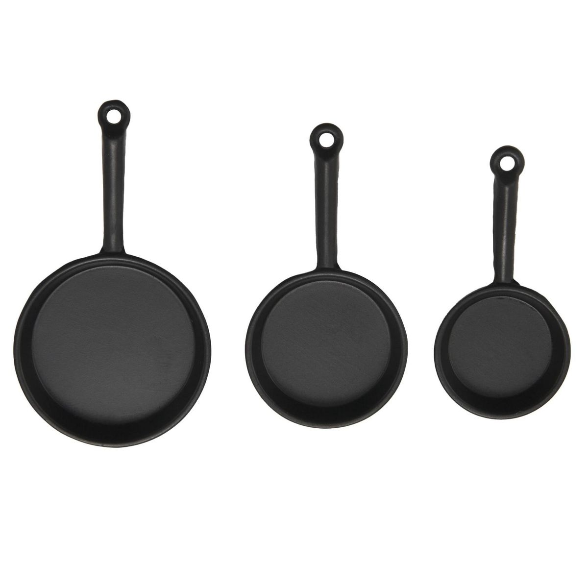1/12 Scale 3pcs Miniature Frying Pans Cooking Pot Black