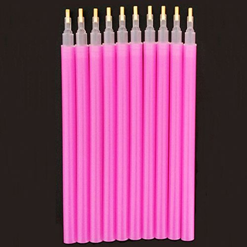 10Pc Pink Nail Art Rhinestones Picking Tools Dotting Brush-