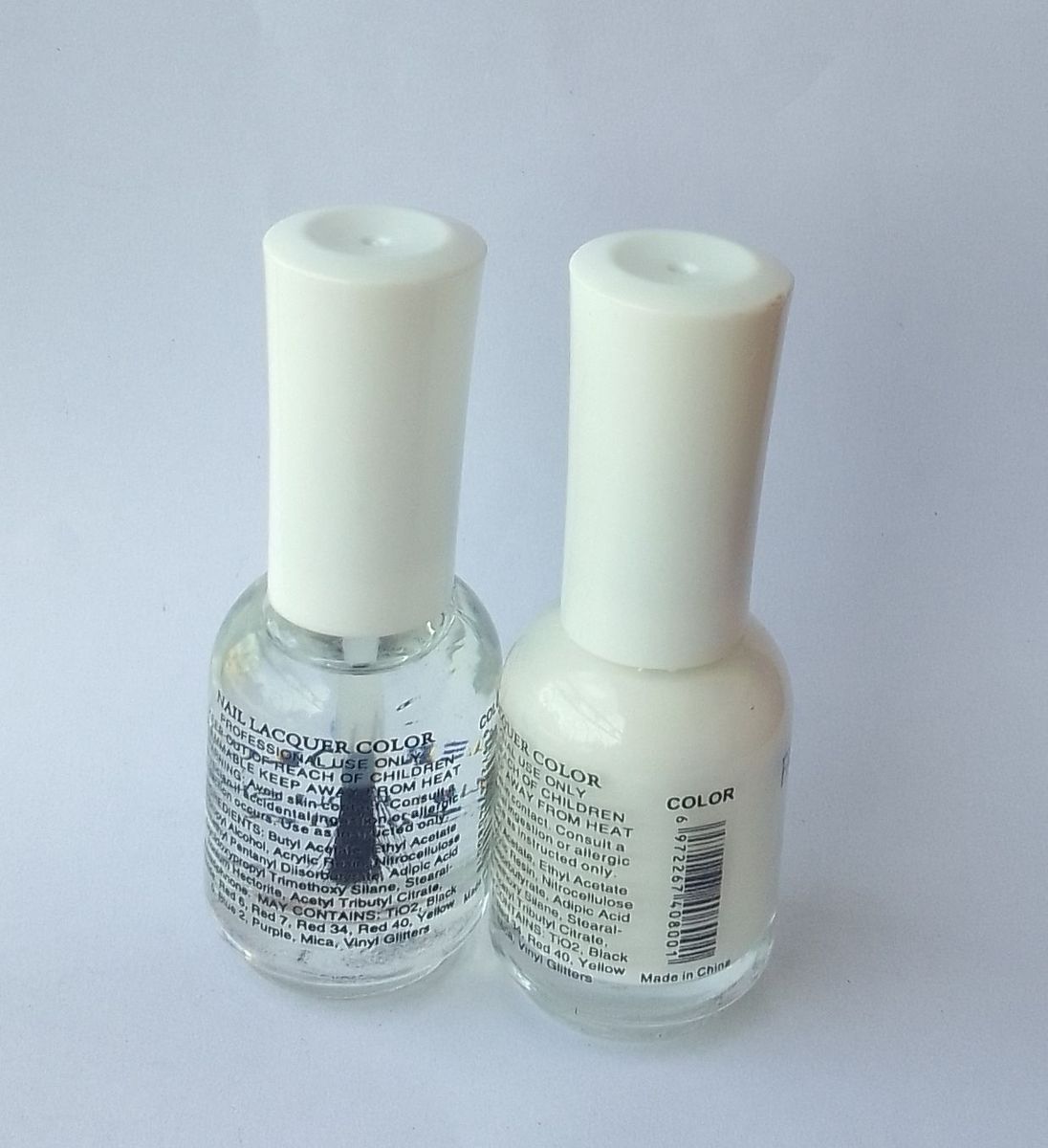 2PCS NAIL POLISH, HARDENER AND CHALK WHITE, 25ml