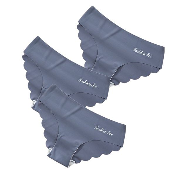 3Pc  Women Seamless Panty Set Solid Invisible  Y Low Waist Briefs Women's Underpants Lingerie Dropship 3 Pcs