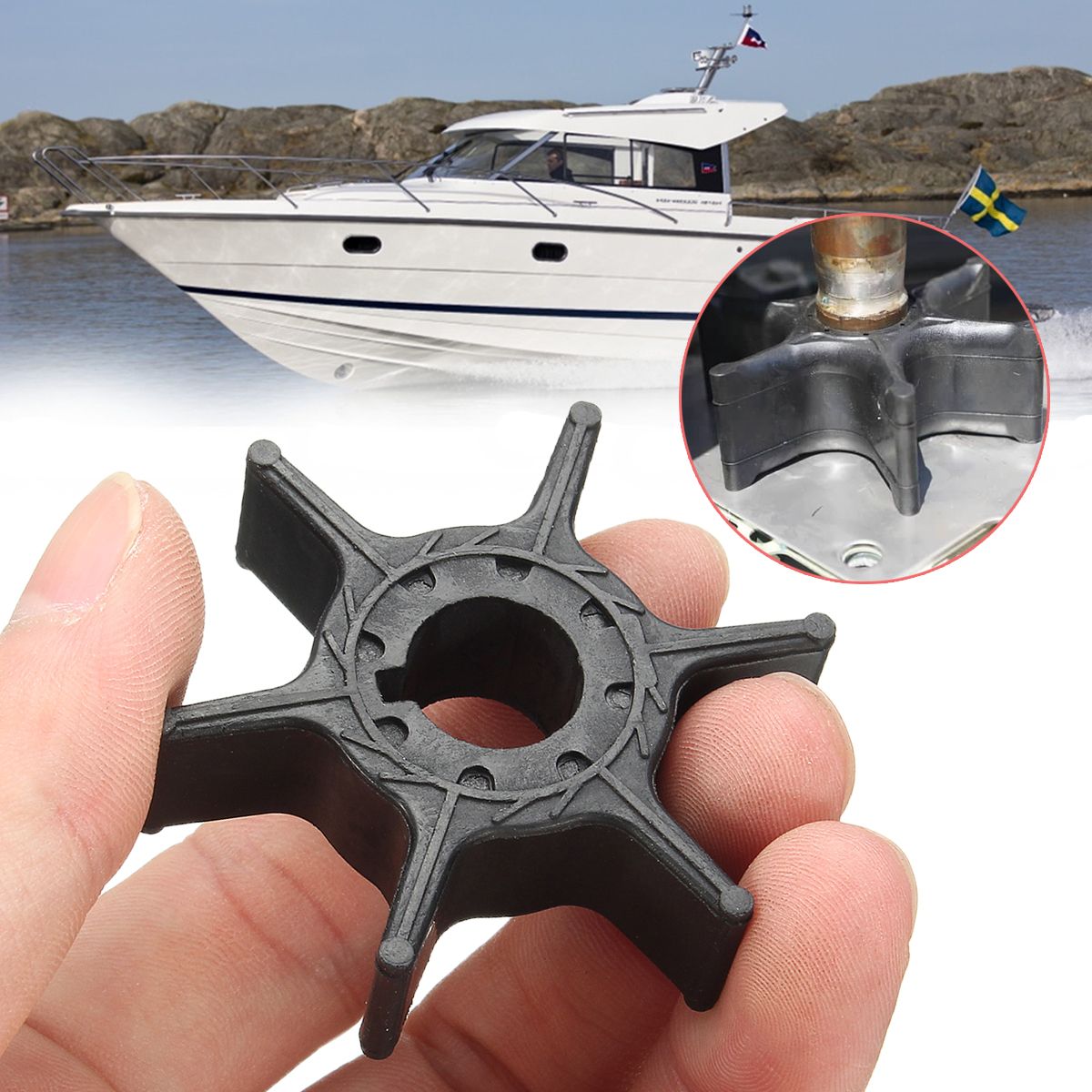 Water Pump Impeller For Yamaha 8/9.9/15/20HP Motor Outboard 63V-44352-01 18-3040