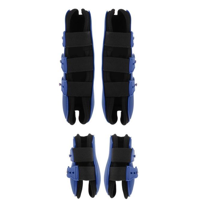 Riding Horse Open Front/Fetlock Boot Set, Sports Equestrian Leg Blue