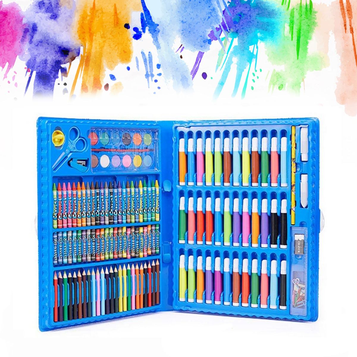 150pcs Kids Colored Pencil Kit Painting Marker Pen Crayon